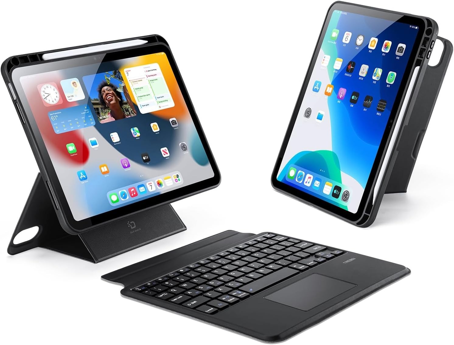 Juodas dėklas su klaviatūra Dux Ducis DK iPad Air 12.9 2024 iPad Pro 12.9 Juodas dėklas su klaviatūra Dux Ducis DK skirtas Apple iPad Air 12.9 2024 ir iPad Pro modeliams su ekranu ir klaviatūra