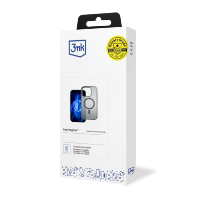 Juodas dėklas telefonui Apple iPhone 16 Pro Max 3mk Frosty MagCase pakuotėje