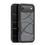 Juodas dėklas telefonui Apple Iphone Air Dux Ducis Shld Rhythm Pattern su dryžuotu raštu