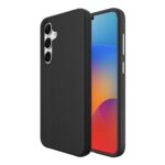 Juodas dėklas telefonui Samsung S916 S23 Plus 5G Perfectionists Triangle su trikampių raštu ir kamerų išpjova