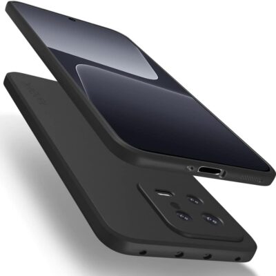 Juodas dėklas Xiaomi 13 X-level Guardian su matiniu paviršiumi ir tiksliais išpjovomis kamerai ir jungtims