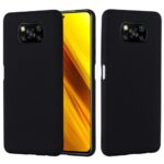 Juodas dėklas Xiaomi Poco X3 su minkšta tekstūra atviromis kamerų angomis