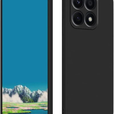 Juodas dėklas Xiaomi Poco X6 Pro 5G Liquid Silicone 1.5mm, matomas nuo priekio ir nugarėlės