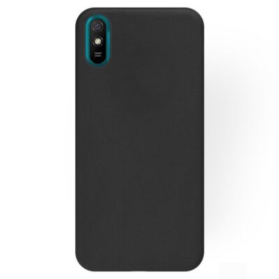 Juodas dėklas Xiaomi Redmi 9A 9AT Rubber TPU su matiniu paviršiumi ir atvira kamera