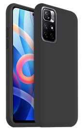 Juodas dėklas Xiaomi Redmi Note 11T 5G su minkštu paviršiumi ir palaikymu fotoaparato apsaugai