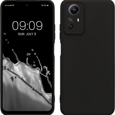 Juodas dėklas Xiaomi Redmi Note 12S Liquid Silicone 1.5mm aplinkantis telefoną