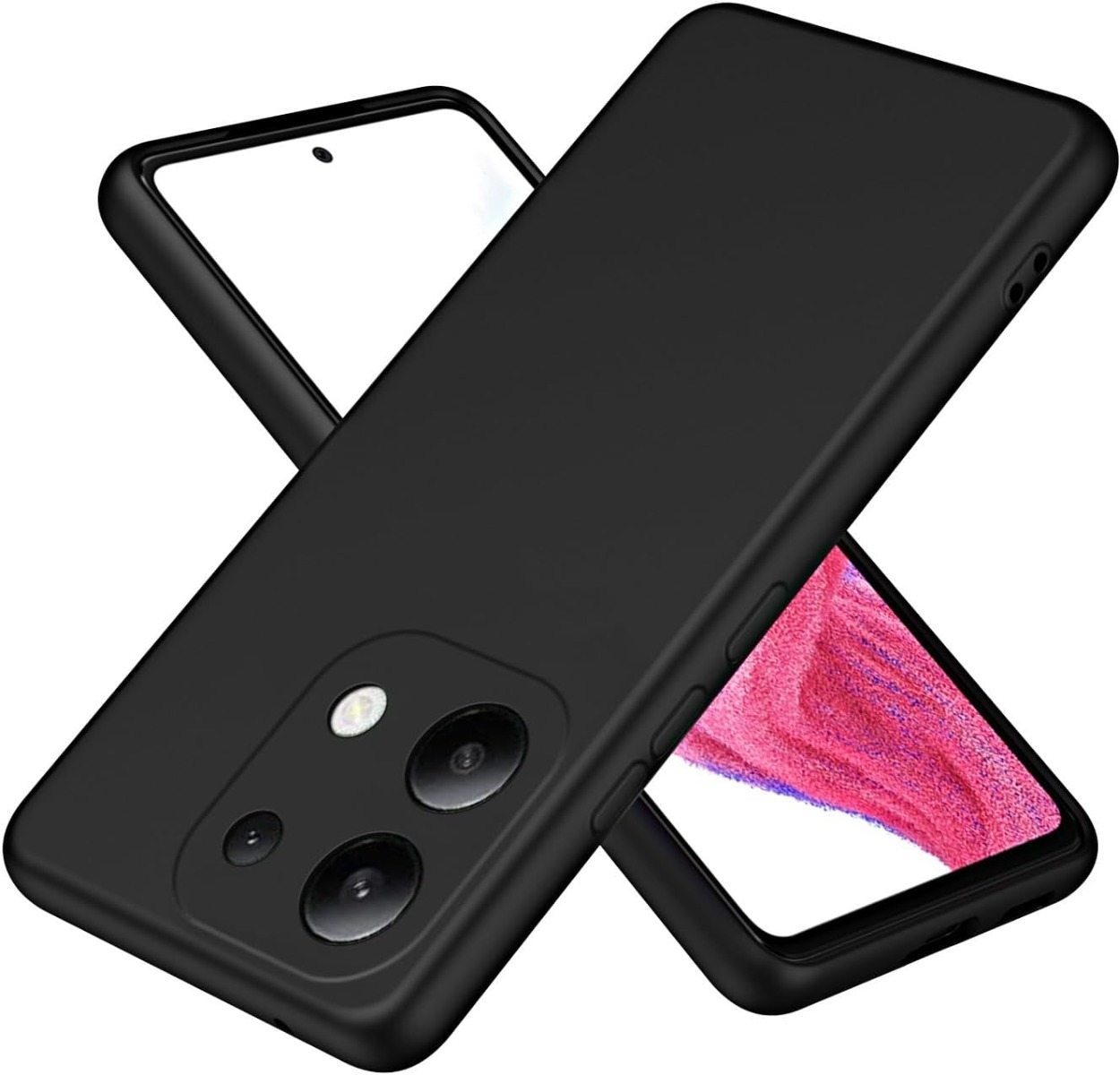 Juodas dėklas Xiaomi Redmi Note 13 5G Liquid Silicone 1.5mm Juodas dėklas Xiaomi Redmi Note 13 5G Liquid Silicone 1.5mm su matiniu paviršiumi ir tiksliais išpjovomis