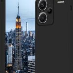 Juodas dėklas Xiaomi Redmi Note 13 Pro Plus 5G Liquid Silicone su matiniu paviršiumi ir tiksliais išpjovomis