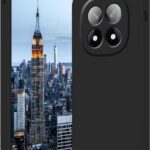 Juodas dėklas Xiaomi Redmi Note 15 5G Liquid Silicone 1.5mm matomas iš dviejų pusių su kameros išpjovomis