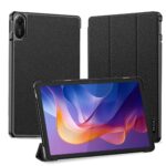 Juodas dėklas Xiaomi Redmi Pad 2 11.0 colio su tekstūruota apdaila ir raštuota priekinio dangtelio dalimi