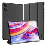 Juodas dėklas Xiaomi Redmi Pad Pro 12.1 Dux Ducis Domo su dėklo tekstūru ir ekrano vaizdu