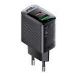 Juodas įkroviklis Acefast A98 30W GaN USB-C ir USB-A jungtimis