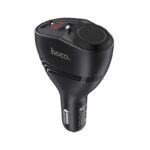 Juodas automobilių įkroviklis Hoco Z34 su 2 USB jungtimis ir raudonu led ekranu