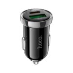 Juodas automobilinis įkroviklis Hoco Z44 PD20W su Type-C ir USB-A jungtimis