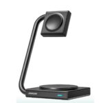 Juodas įkroviklis belaidis Joyroom JR-WQN05 2in1 15W su stoveliu ir LED indikatoriumi