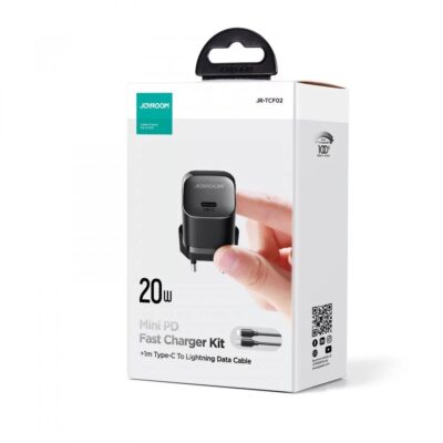 Juodas įkroviklis buitinis Joyroom JR-TCF02 Type-C PD20W su laidu 1.0m
