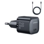 Juodas įkroviklis Joyroom JR-TCF02 USB-C PD20W su USB-C laidu 1.0m