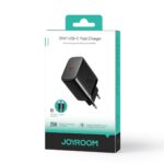 Juodas 25W USB-C įkroviklis Joyroom JR-TCF11 su USB-C kabeliu 1.0m dėžutėje