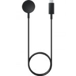 Juodas įkroviklis originalus Samsung Galaxy Watch 5 su USB-C jungtimi ir apvaliu įkrovimo antgaliu