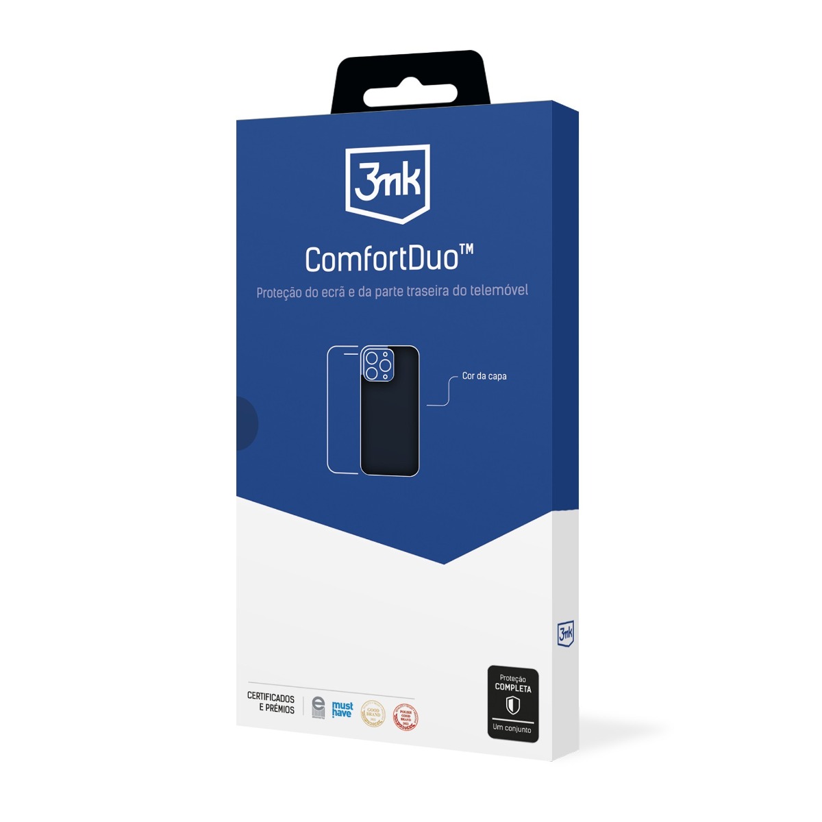 Juodas matinis dėklas ir apsauginis stikliuko rinkinys 3mk ComfortDuo Matt Juodas matinis dėklas ir apsauginis stikliuko rinkinys 3mk ComfortDuo Matt telefonui Samsung A165 A16 4G ir A166 A16 5G pakuotėje
