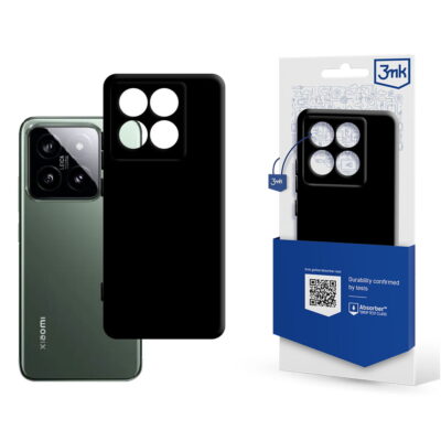 Juodas matinis dėklas Xiaomi 14 Pro su dideliais kamerų išpjovomis