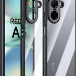 Juodas matinis dėklas Xiaomi Redmi A5 Poco C71 su apsauga kameros ir ekrano kraštų