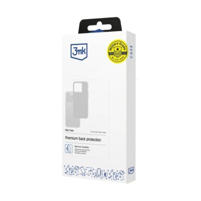 Juodas matinis dėklas Xiaomi Redmi Note 14 5G 3MK Matt baltame pakuotės dėkle