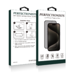 Juodas privatumo apsauginis stiklas Apple iPhone 13 Pro Max ir 14 Plus modeliams su 2.5D apsauga nuo žvilgsnių