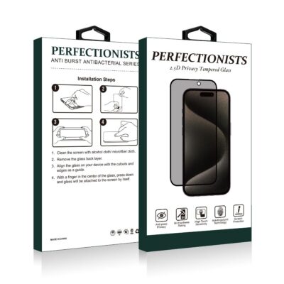 juodas privatumo apsauginis stiklas apple iphone 17 25d privacy perfectionists originalioje pakuoteje