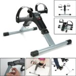 Juodas ranku ir koju minamas treniruoklis EB001 su pedalais ir LCD ekranu