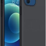 Juodas silikoninis dėklas Apple iPhone 12 12 Pro Liquid Silicone 1.5mm aplink telefoną