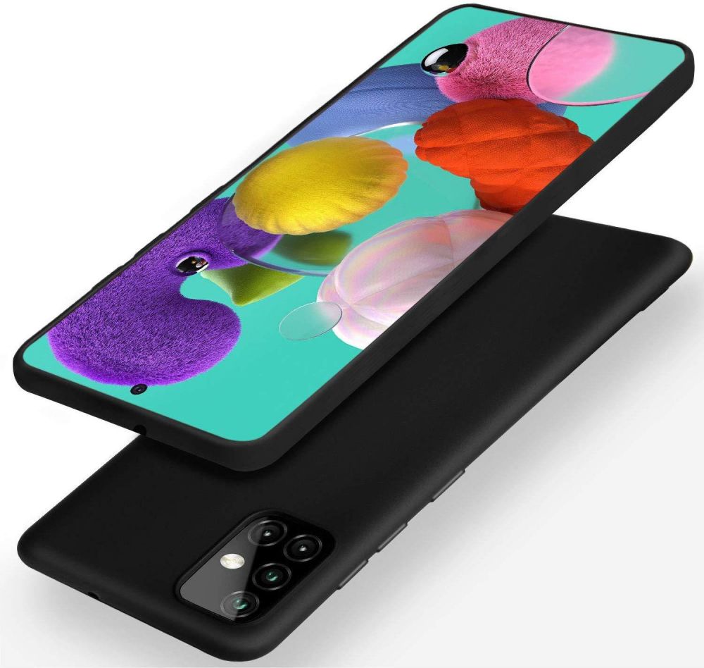 Juodas silikoninis dėklas Samsung Galaxy A515 A51 Liquid Silicone 1.5mm Juodas silikoninis déklas Samsung Galaxy A515 A51 Liquid Silicone 1.5mm ant telefono su spalvotu ekranu