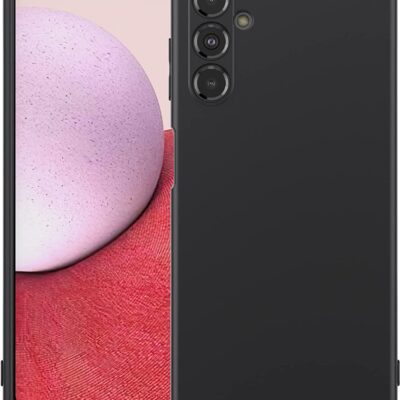 Juodas silikoninis dėklas Samsung Galaxy A145 A14 4G su matine nelygia paviršiaus tekstūra