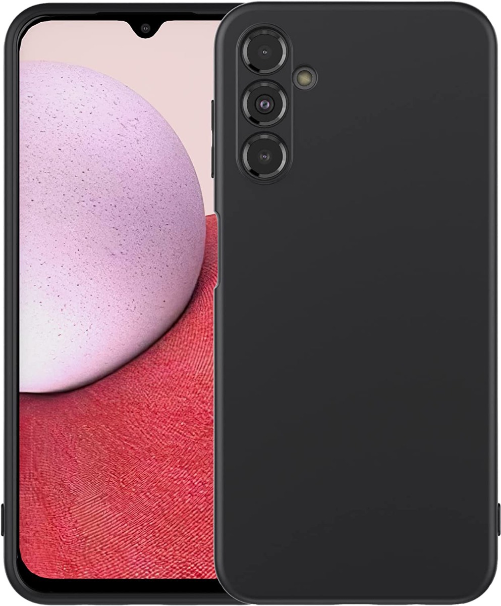 Juodas silikoninis dėklas Samsung Galaxy A145 A14 4G Juodas silikoninis dėklas Samsung Galaxy A145 A14 4G su matine nelygia paviršiaus tekstūra