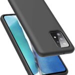 Juodas silikoninis dėklas Samsung Galaxy A525 A52 4G A526 A52 5G Liquid Silicone 1.5mm matomas iš skirtingų pusių