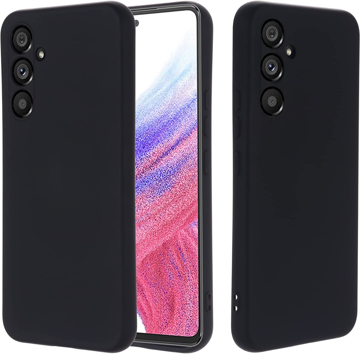 Juodas silikoninis deklas Samsung Galaxy A546 A54 5G Juodas silikoninis deklas Samsung Galaxy A546 A54 5G Liquid Silicone 1.5mm telefonu apsauga