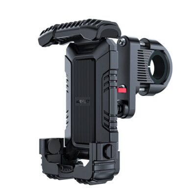 Juodas telefono laikiklis dviračiui Acefast D15 su tvirtu laikymo mechanizmu