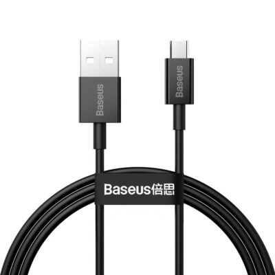Juodas USB kabelis Baseus Superior USB-A to MicroUSB su 2A srove, 1 metro ilgio