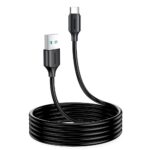 Juodas USB kabelis Joyroom S-UC027A9 USB to Type-C 3A 2.0m su abi pusėmis matomomis jungtimis ir susuktas kabelis