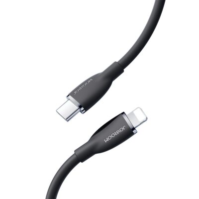 Juodas USB kabelis Joyroom SA29-CL3 USB-C to Lightning, matomas USB-C ir Lightning jungtys, 2 metrai ilgio kabelis