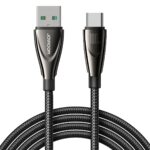 Juodas USB kabelis Joyroom SA31-AC6 USB to USB-C 100W su pynimu juodos spalvos.