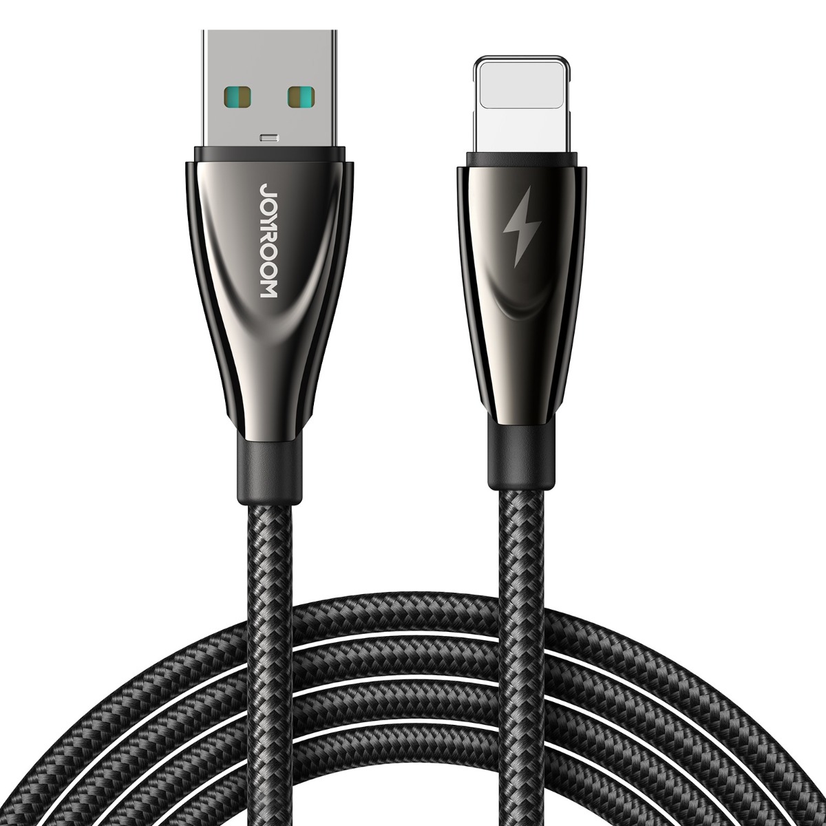 Juodas USB kabelis Joyroom SA31-AL3 USB to Lightning 3A 1.2m Juodas USB kabelis Joyroom SA31-AL3 USB to Lightning su tvirtu pinu ir blizgiomis jungtimis