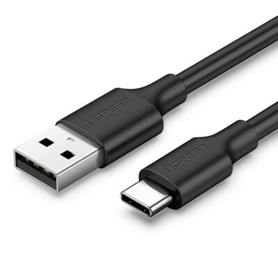Juodas USB kabelis Ugreen US287 su USB ir USB-C jungtimis