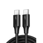 Juodas USB kabelis Ugreen US300 USB-C to USB-C 5A 100W 1.0m su metaliniais jungtimis ir tvirtu apvalkalu