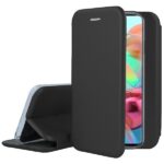 Juodos atverčiamas dėklas Samsung Galaxy A715 A71 Book Elegance telefonei su apsauga vertikaliai ir horizontaliai