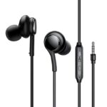 Juodos ausinės Joyroom JR-EW02 3.5mm su valdymo mygtukais ir laidu