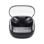 Juodos belaidės ausinės Joyroom TWS JR-DB2 su įkrovimo dėklu ir baterijos indikatoriumi