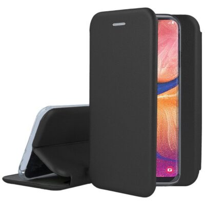 Juodos spalvos atverciamas dekla Samsung Galaxy A202 A20e Book Elegance telefone