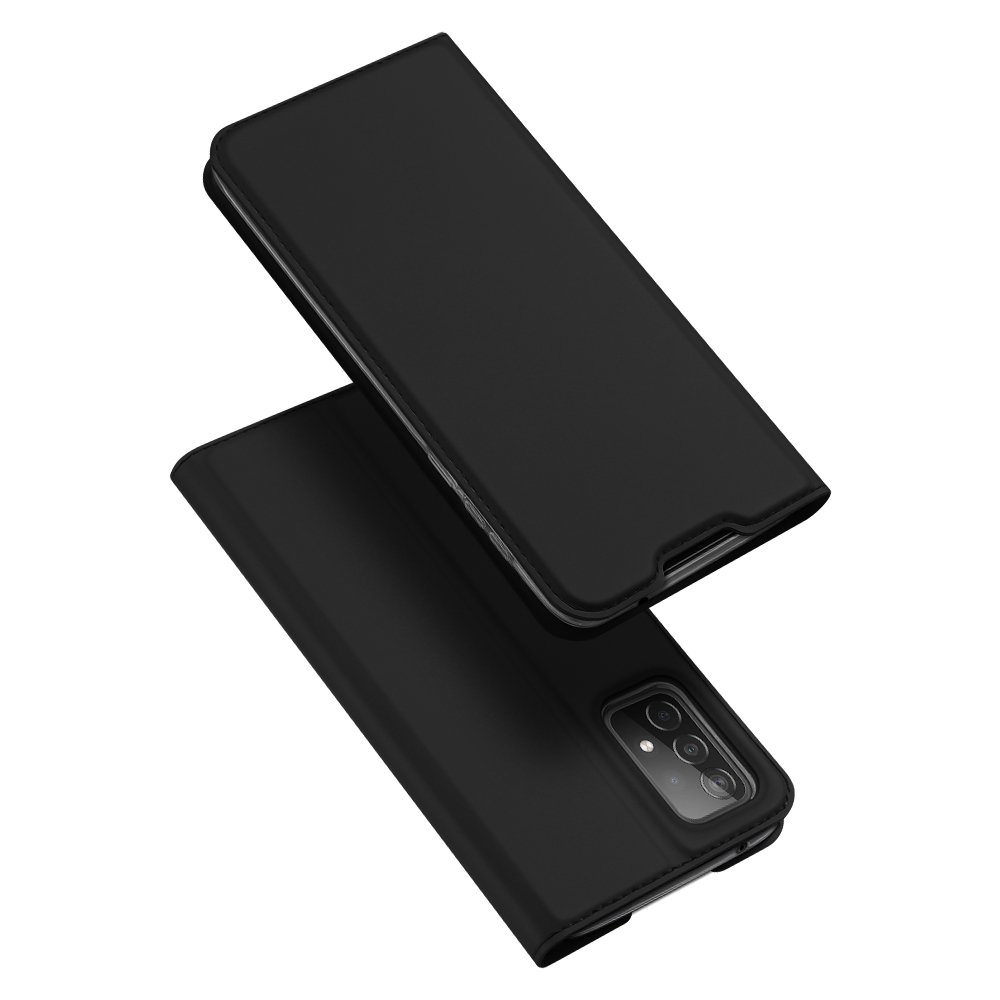 Juodos spalvos atverčiamas dėklas Samsung Galaxy A525 A52 Juodos spalvos atverčiamas dėklas Samsung Galaxy A525 A52 su matomais išpjovomis kamerai ir kraštams