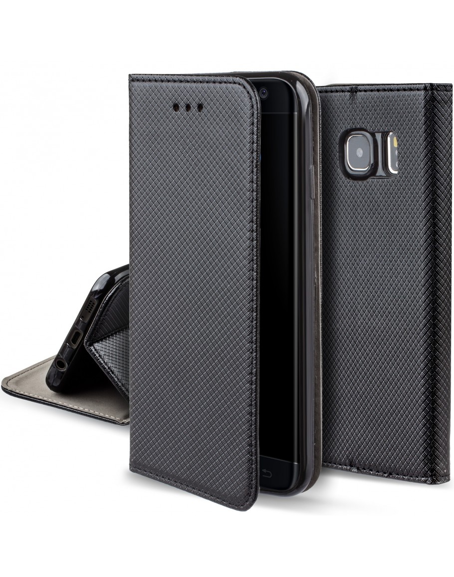 Juodos spalvos atverčiamas dėklas Samsung Galaxy G925 S6 Edge Smart Magnet Juodos spalvos atverčiamas dėklas Samsung Galaxy G925 S6 Edge Smart Magnet su raštuota tekstūra